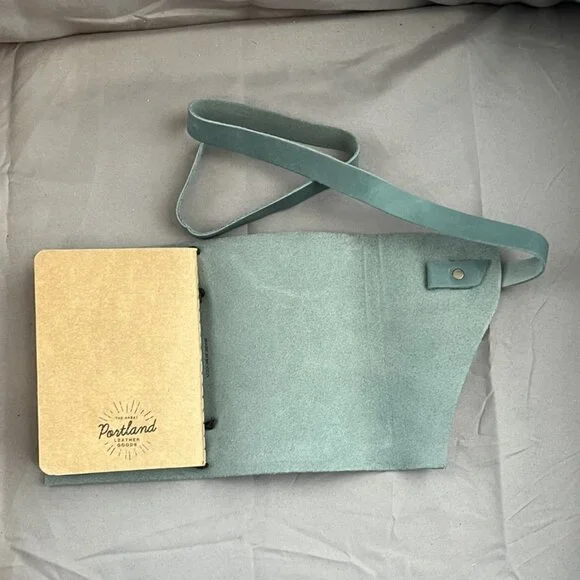 Portland Leather, Crossbody Tote, Beluga/White, w/Journal & Tassel Bag Charm - Picture 11 of 15